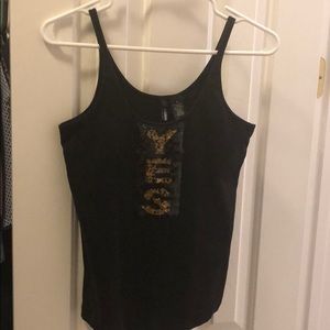 Black sequin tank top